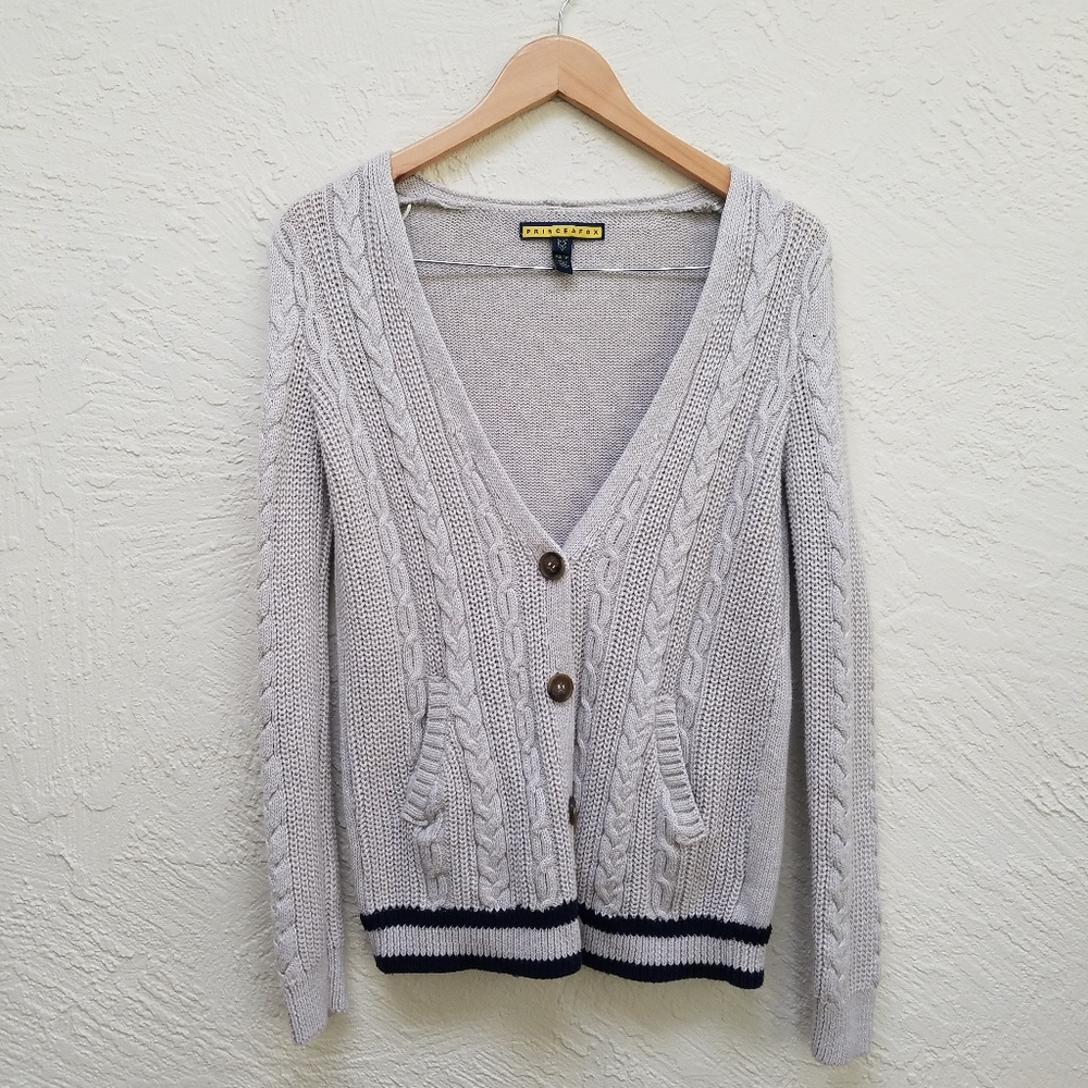 Prince and fox varsity knit cardigan